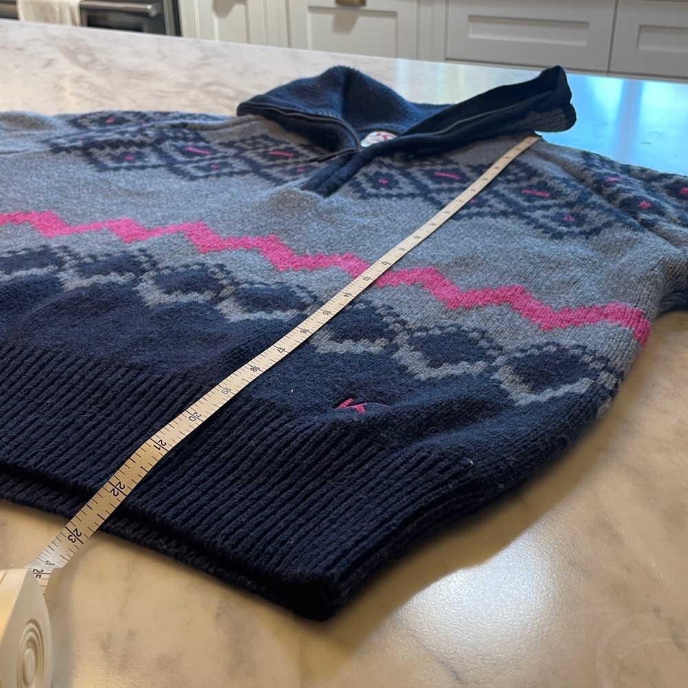 KARI TRAA Agnes knit wool half zip alpine fair isle sweater size L - Picture 4 of 8